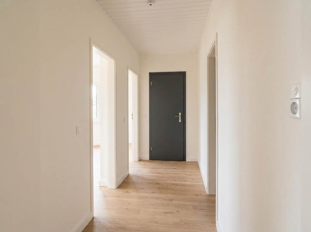 Flur – Wände gespachtelt & frisch gestrichen – Nachher