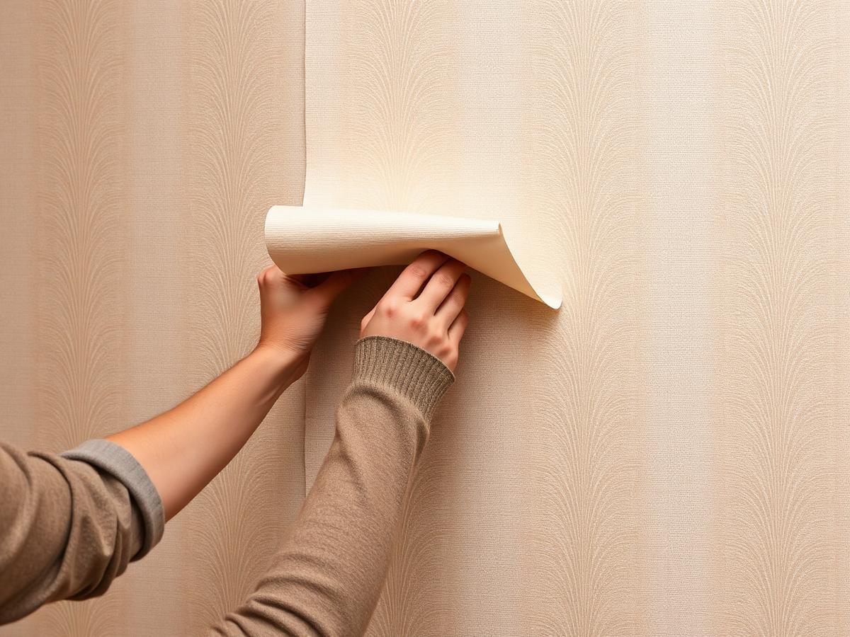 Tapezierarbeit an Innenwand